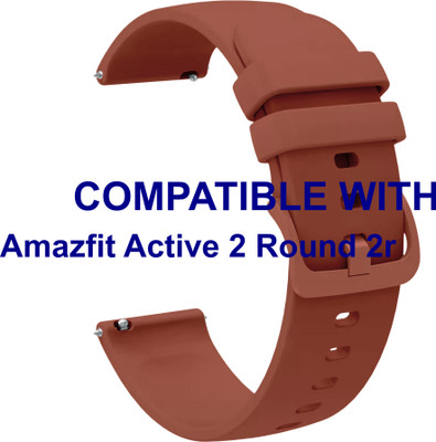 ACM WSM24L20BR3908 Watch Strap Silicone Color Hook Belt 20mm for Amazfit Active 2 Round 2r Smartwatch Brown Smart Watch Strap(Brown)