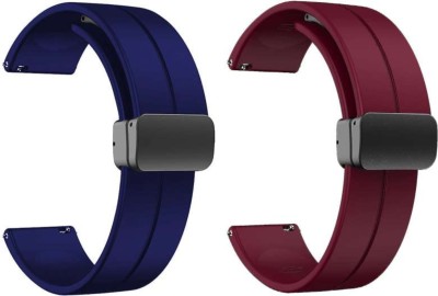 Upthrust Flexi Snap Merlot Obsession & Midnight Blue 20mm (Pack of 2) Smart Watch Strap(Pink, Blue)