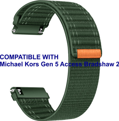 ACM WSM39A22GR1140 Watch Strap Nylon Soft 22mm for Michael Kors Gen 5 Access Bradshaw 2 Smartwatch Green Smart Watch Strap(Green)