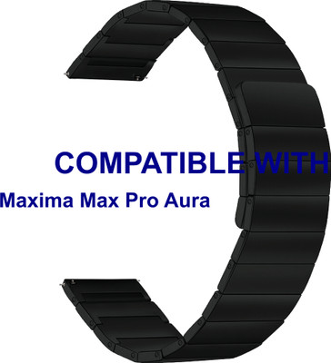 ACM WSM23K22BK5033 Watch Strap Magnetic Steel Belt 22mm for Maxima Max Pro Aura Smartwatch Black Smart Watch Strap(Black)