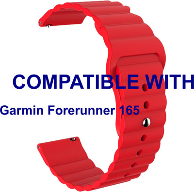 ACM WSM9W20RD3848 Watch Strap Wave Belt 20mm for Garmin Forerunner 165 Smartwatch Red Smart Watch Strap(Red)