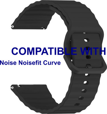 ACM Watch Strap Silicone Classy Belt for Noise Noisefit Curve Smartwatch Black Smart Watch Strap(Black)