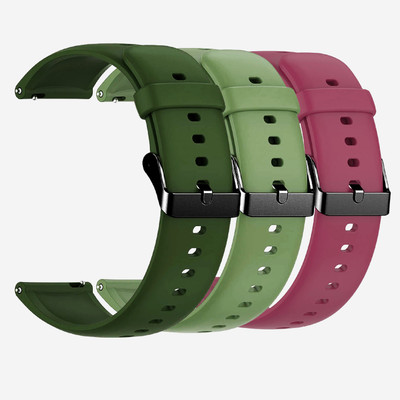 TRENDINGVIEW 22mm Strap Combo for Smart Watches (3 Straps) Black Buckle | Easy Fit Adjustable Design Smart Watch Strap(Mullti Color)