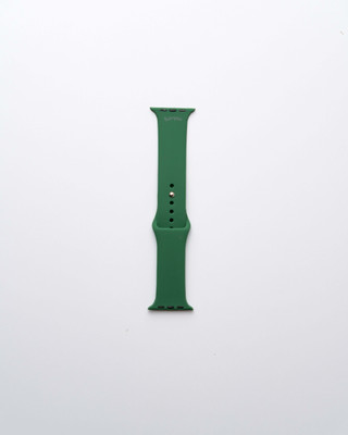 Sprig Liquid Silicon Dual Color Strap for iWatch Series 7 (Small 45MM) Smart Watch Strap(Green, Black)