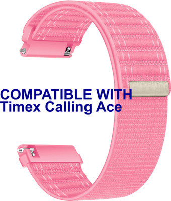 ACM Watch Strap Nylon Soft for Timex Calling Ace Smartwatch Pink Smart Watch Strap(Pink)