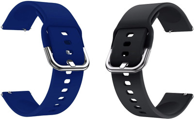 BLACK LOVIES 20MM SOFT SILICON BELT Smart Watch Strap(Blue, Black)