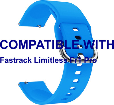 ACM WSM8H22TU3928 Watch Strap Hook Belt 22mm for Fastrack Limitless Fr1 Pro Smartwatch Turquoise Smart Watch Strap(Blue)