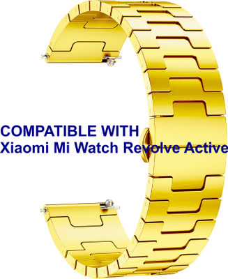 ACM WSM37Y22GL1621 Watch Strap Metal Steel 22mm for |Xiaomi Mi Watch Revolve Active Smartwatch Gold Smart Watch Strap(Gold)