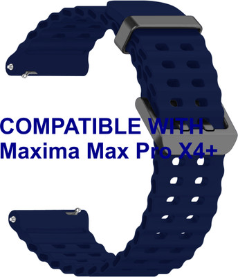 ACM WSM40B22DBL3127 Watch Strap Silicone Sports 22mm for Maxima Max Pro X4+ Smartwatch Belt Dark Blue Smart Watch Strap(Blue)
