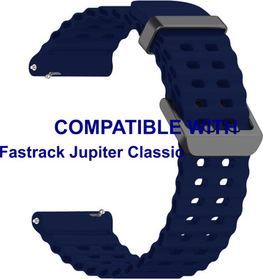 ACM WSM40B22DBL3903 Watch Strap Silicone Sports Belt 22mm for |Fastrack Jupiter Classic Smartwatch Dark Blue Smart Watch Strap(Blue)