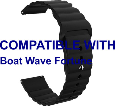ACM WSM9W22BK3911 Watch Strap Wave Belt 22mm for Boat Wave Fortune Smartwatch Black Smart Watch Strap(Black)