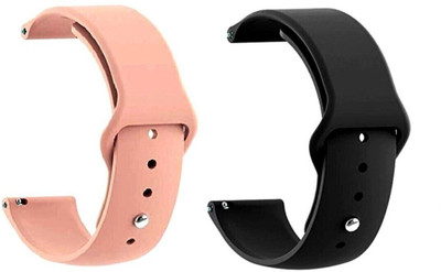 BLACK LOVIES 22 MM Soft Silicon Smartwatch Strap Compatible With BO_ AT FLASH Smart Watch Strap(Black, Pink)