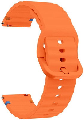 AOnes 22mm Watch Strap Silicone Classy Color Hook Belt for Noisefit Active Smart Watch Strap(Orange)
