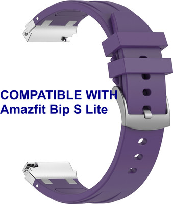 ACM WSM36X20PU1005 Watch Strap Metal Hook Silicone 20mm for Amazfit Bip S Lite Smartwatch Purple Smart Watch Strap(Purple)