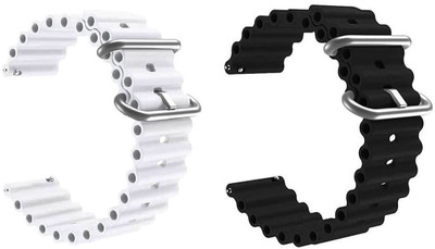 BLACK LOVIES 20 mm Ocean Smart Watch Band Strap Belt Smart Watch Strap(Black, White)