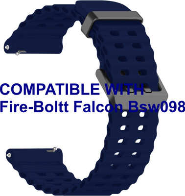 ACM WSM40B20DBL3076 Watch Strap Silicone Sports 20mm for Fire-Boltt Falcon Bsw098 Smartwatch Belt Dark Blue Smart Watch Strap(Blue)