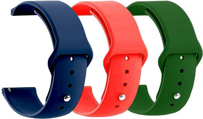 PUNAK 22MM Silicon Smart Watch Strap PACK OF 3 Smart Watch Strap(Blue, Red, Green)