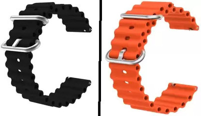 Like Star 22mm Soft Strap (compatible Watch List In Photo & Description) Smart Watch Strap(Black, Orange)