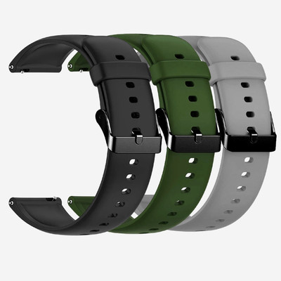 TRENDINGVIEW 22mm Strap Combo for Smart Watches (3 Straps) Black Buckle | Easy Fit Adjustable Design Smart Watch Strap(Mullti Color)