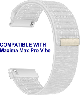 ACM WSM39A20WT2822 Watch Strap Nylon Soft 20mm for Maxima Max Pro Vibe Smartwatch White Smart Watch Strap(White)