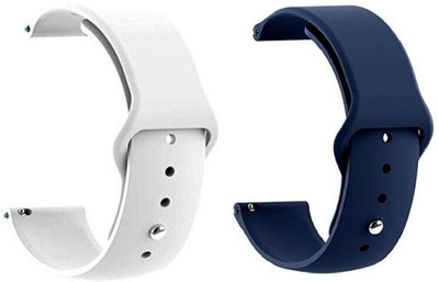 BLACK LOVIES 22MM Soft Silicon Smartwatch belt for ON PLUS Cobalt Smart Watch Strap(White, Blue)