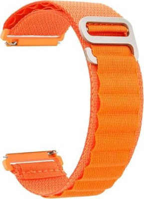 ankSONline 22mm Nylon Sports Alpine Loop Band Strap Compatible for All Smart Watch With Lugs Size 22mm Smart Watch Strap(Orange)