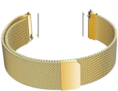 Melfo Mesh Strap Compatible with Ambrane Wise Eon Max Smart Watch Strap(Gold)