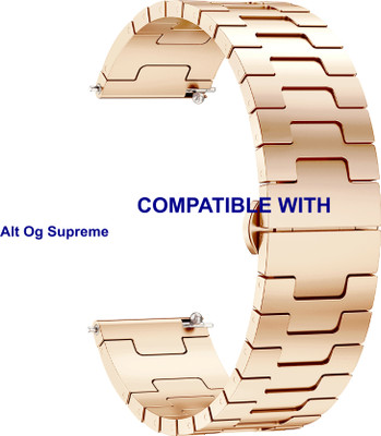 ACM WSM37Y22RSG5001 Watch Strap Metal Steel Belt 22mm for Alt Og Supreme Smartwatch Rose Gold Smart Watch Strap(Gold)