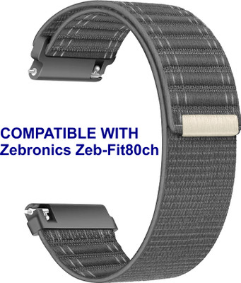 ACM WSM39A20GY2356 Watch Strap Nylon Soft 20mm for Zebronics Zeb-Fit80ch Smartwatch Grey Smart Watch Strap(Grey)