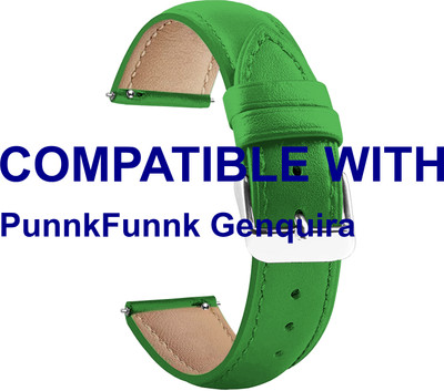 ACM WSM14B22GR3922 Watch Strap Leather Belt 22mm for PunnkFunnk Genquira Smartwatch Green Smart Watch Strap(Green)