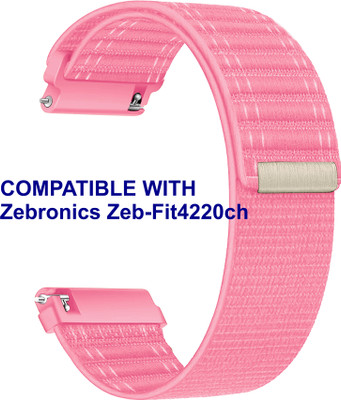ACM WSM39A22PK1623 Watch Strap Nylon Soft 22mm for Zebronics Zeb-Fit4220ch Smartwatch Pink Smart Watch Strap(Pink)