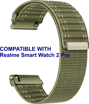 ACM WSM39A22KH1907 Watch Strap Nylon Soft 22mm for Realme Smart Watch 2 Pro Smartwatch Khakhi Smart Watch Strap(Green)