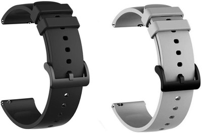 Like Star 20mm Soft Strap (compatible Watch List In Photo & Description) Only For 20 mm Smart Watch Strap(Black, Grey)