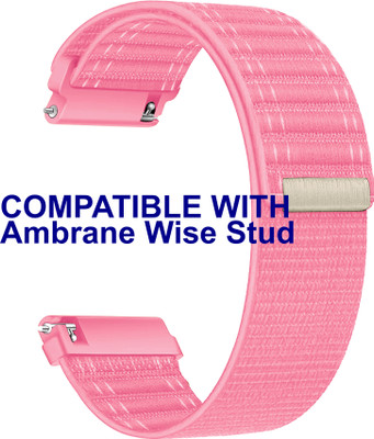 ACM WSM39A22PK3176 Watch Strap Nylon Soft 22mm for Ambrane Wise Stud Smartwatch Belt Pink Smart Watch Strap(Pink)