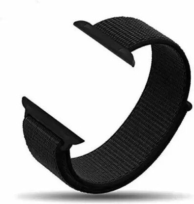 Asotai NYLON STRAP BAND FITS IN Apple iWATCH SERIES 6/5/4/3/2/1 FOR 42/44 MM BLACK Smart Watch Strap(Black)