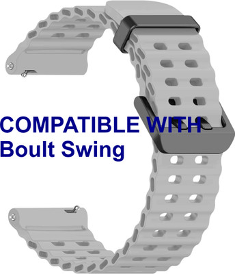 ACM WSM40B22GY3132 Watch Strap Silicone Sports 22mm for Boult Swing Smartwatch Belt Grey Smart Watch Strap(Grey)