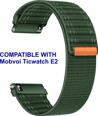 ACM WSM39A22GR1147 Watch Strap Nylon Soft 22mm for Mobvoi Ticwatch E2 Smartwatch Green Smart Watch Strap(Green)