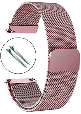 KHR Stainless Steel Magnetic Loop Metal Chain Watch Strap for ColorFit Icon 2 Smart Watch Strap(Pink)