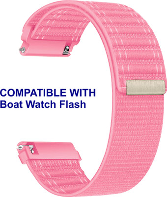 ACM WSM39A22PK1411 Watch Strap Nylon Soft 22mm for Boat Watch Flash Smartwatch Pink Smart Watch Strap(Pink)