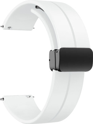 ACM Watch Strap Magnetic Clasp for Evolves Nextfit Song S Smartwatch Belt White Smart Watch Strap(White)