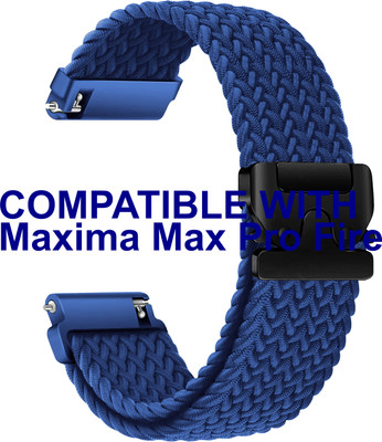 ACM WSM38Z22BL3502 Watch Strap Woven Braided Clipper for Maxima Max Pro Fire Smartwatch Belt Blue Smart Watch Strap(Blue)