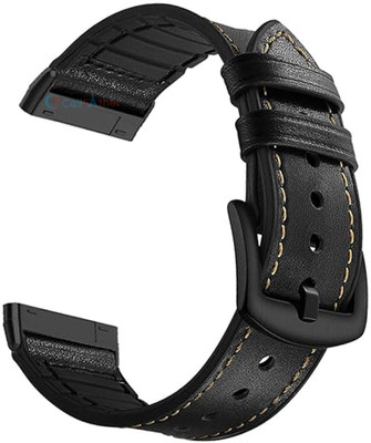 CellFAther Leather Silicone Straps for Fitbit Sense 2 | Sense 1 Strap | Fitbit Versa 4 | Versa 3 Premium Bands Smart Watch Strap(Black)
