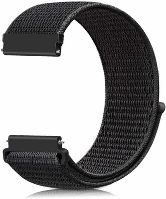 CellFAther Replacement Woven Nylon Sport Loop Wrist Band Strap Smart Watch Strap(Black)