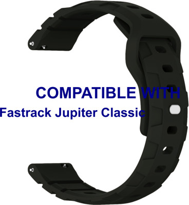 ACM WSM30R22BK3903 Watch Strap Silicone Belt 22mm for |Fastrack Jupiter Classic Smartwatch Black Smart Watch Strap(Black)