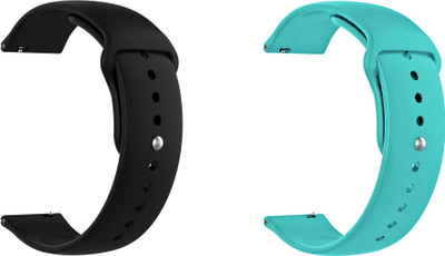 ACM Pack of 2 Watch Strap for Realme Watch 3 Pro Smartwatch Belt (Black/Light Blue) Smart Watch Strap(Mullti Color)