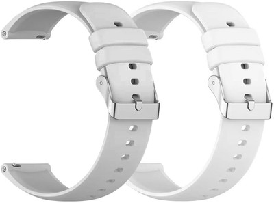 AOnes Pack of 2 Silicone Belt Classic Watch Strap for Timex Iconnect Calling Ace Watch Band Smart Watch Strap(Grey, White)