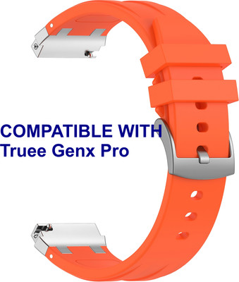 ACM WSM36X20OR2755 Watch Strap Metal Hook Silicone 20mm for Truee Genx Pro Smartwatch Orange Smart Watch Strap(Orange)