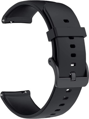 pantan 22mm Silicone Black Strap Smart Watch Strap(Black)