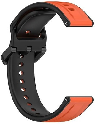 Colorcase 20MM Silicon Strap Compatible With Zebronics DRIP Smart Watch Smart Watch Strap(Orange, Black)