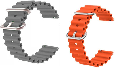 PUNAK 22 MM Ocean Loop Smartwatch Strap Band. Smart Watch Belt Smart Watch Strap(Grey, Orange)